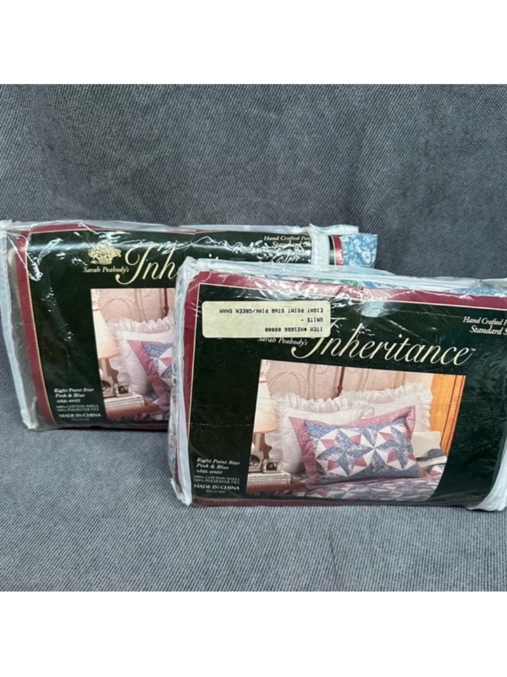 Vintage 8 Point Star Quilt pillow shams 20" X 26" Inheritance 100% Cotton